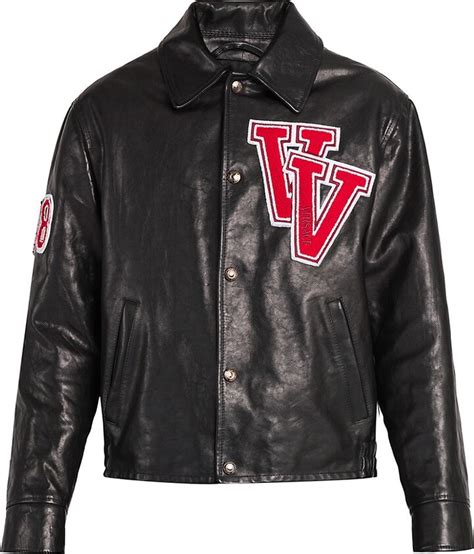 Versace Logo Patch Leather Blouson Jacket 